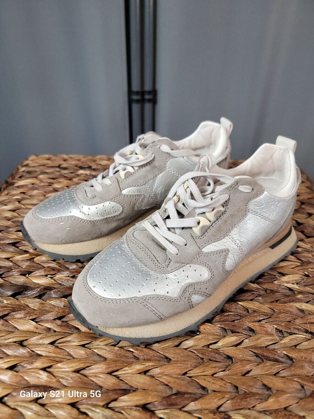 MOMA Taupe Gold Sliver Comfort Shoe, Italian Handmade EUR37 41688825